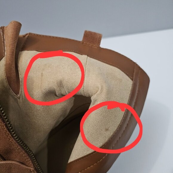 Michael Michael Kors Perry Moto Boot Womens 10 Brown Suede Combat Lug Sole - Picture 11 of 15